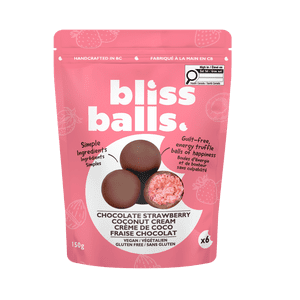 Bliss Balls Chocolat Fraise Coconut Energy Truffes - Chocolat végétalien sans gluten Strawberry Coconut Snack Balls -150g