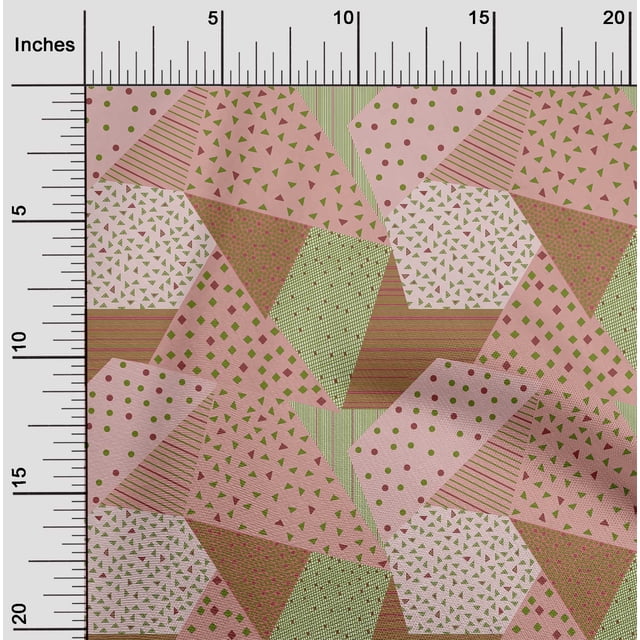 oneOone Cotton Poplin Pink Salmon Fabric Triangle Geometric Craft Projects Decor Fabric Printed By The Yard 56 Inch Wide