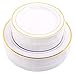 thumbnail image 3 of WDF 60PCS White Gold Plates Disposable - Gold Plastic Plates Gold Rim Plastic Plates, Including 30-10.25inch Gold Dinner Plates and 30-7.5inch Gold Salad/Dessert Plates, 3 of 4
