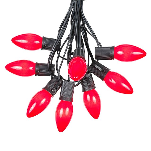 Novelty Lights 100 Foot C9 Red Ceramic Christmas String Light Set