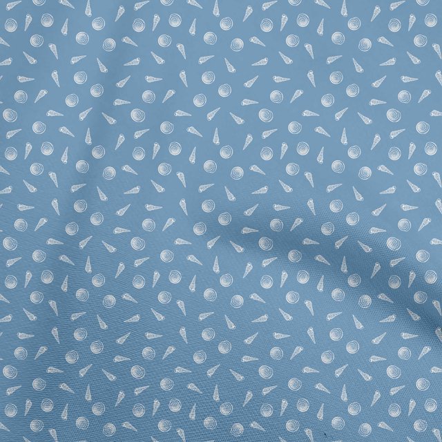 oneOone Polyester Spandex Blue Fabric Sea Shells Sewing Material Print Fabric By The Yard 56 Inch Wide