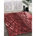 thumbnail image 3 of Ahgly Company Tapis Rectangulaire Lavable en Machine Intérieur Transitionnel Rouge Foncé, 7 Pieds x 10 Pieds, 3 of 7