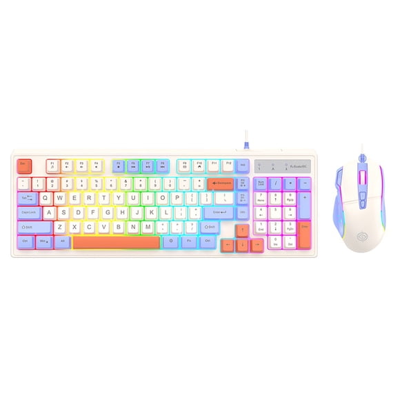 KM800 Clavier de Jeu Lumineux 98 Touches Clavier de Sport Électronique 4000dpi pour Maison Bureau
