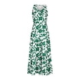 thumbnail image 4 of Pisexur Robes pour Femmes à Col en V Sans Manches Robe Maxi Taille Élastique Robe Évasée à Étages Robe d'Été Mode à Imprimé Floral Robe de Bal d'Été Décontractée Ample Longue Robe Confortable Fluide Robe Portefeuille pour Plage Vacances, 4 of 5