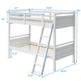 thumbnail image 2 of Costway Lit Superposé Simple sur Simple Convertible en 2 Lits Individuels en Bois Blanc, 2 of 10
