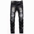 thumbnail image 2 of FYEGRE Jeans de Travail pour Hommes Jeans en Denim Classiques à Jambe Droite pour Tenue de Rue Décontractée Coupe Rétro Confortable Style Hop Tenue Quotidienne Pantalon Durable Noir 32, 2 of 7
