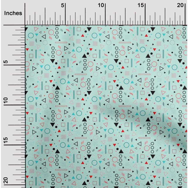 oneOone Polyester Lycra Sky Blue Fabric Geometric Craft Projects Decor Fabric Printed By The Yard 56 Inch Wide-SUA