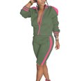 thumbnail image 1 of Innerwin Survêtements Veste et Shorts Femmes Deux Pièces Tenue de Sport Manches Longues Régulier Jogger Ensemble Vert Rose Rouge S, 1 of 2