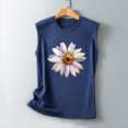 thumbnail image 5 of EGNMCR Camisoles pour Femmes T-Shirt d'Été Décontracté à Imprimé à Col Rond Ample Sans Manches pour Femme, 5 of 5