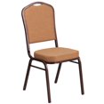 thumbnail image 1 of HERCULES Series Crown Back Stacking Banquet Chair in Burgundy Fabric - Gold Frame, 1 of 9