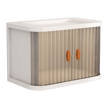 Bacs de Rangement Empilables, Boîte de Rangement en Plastique Pliable avec Couvercle, Blanc 26.8x18.2x16.3cm Armoire à Jouets Organisateur Contenants pour Organiser Bacs de Rangement avec Tiroirs