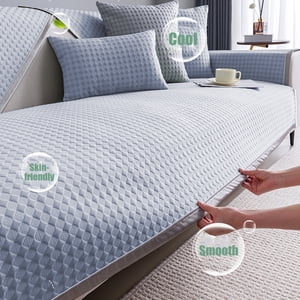 Tuitoonm Sofa Cover Lce Silk Cool Summer Sofa Cushion Simples Solid Color Non Slip Machine Washable Cool Sofa Cushion Double Sofa