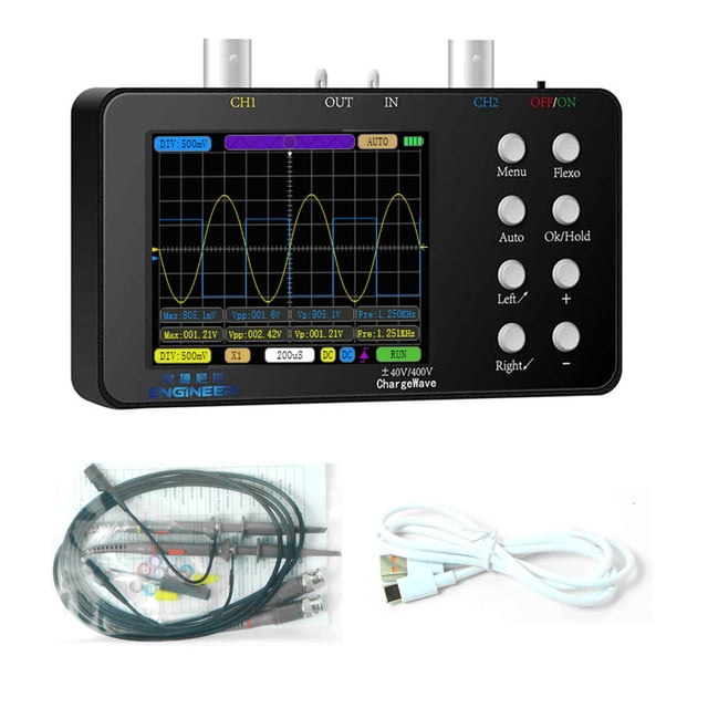 Labymos Compact Portable Digital Oscilloscope 50M Sampling Rate 10M Analogue Bandwidth Handheld Current Oscilloscope Cellphone