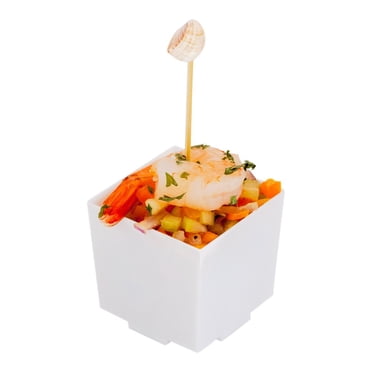 Restaurantware Coupes à Dessert Mini de 3 Onces 100 Carrées Petites Coupes d'Apéritif - Coupes Parfait Jetables en Plastique Blanc Robuste pour Servir de la Mousse, des Puddings, des Collations Ou des Échantillons pour Mariages Ou Fêtes