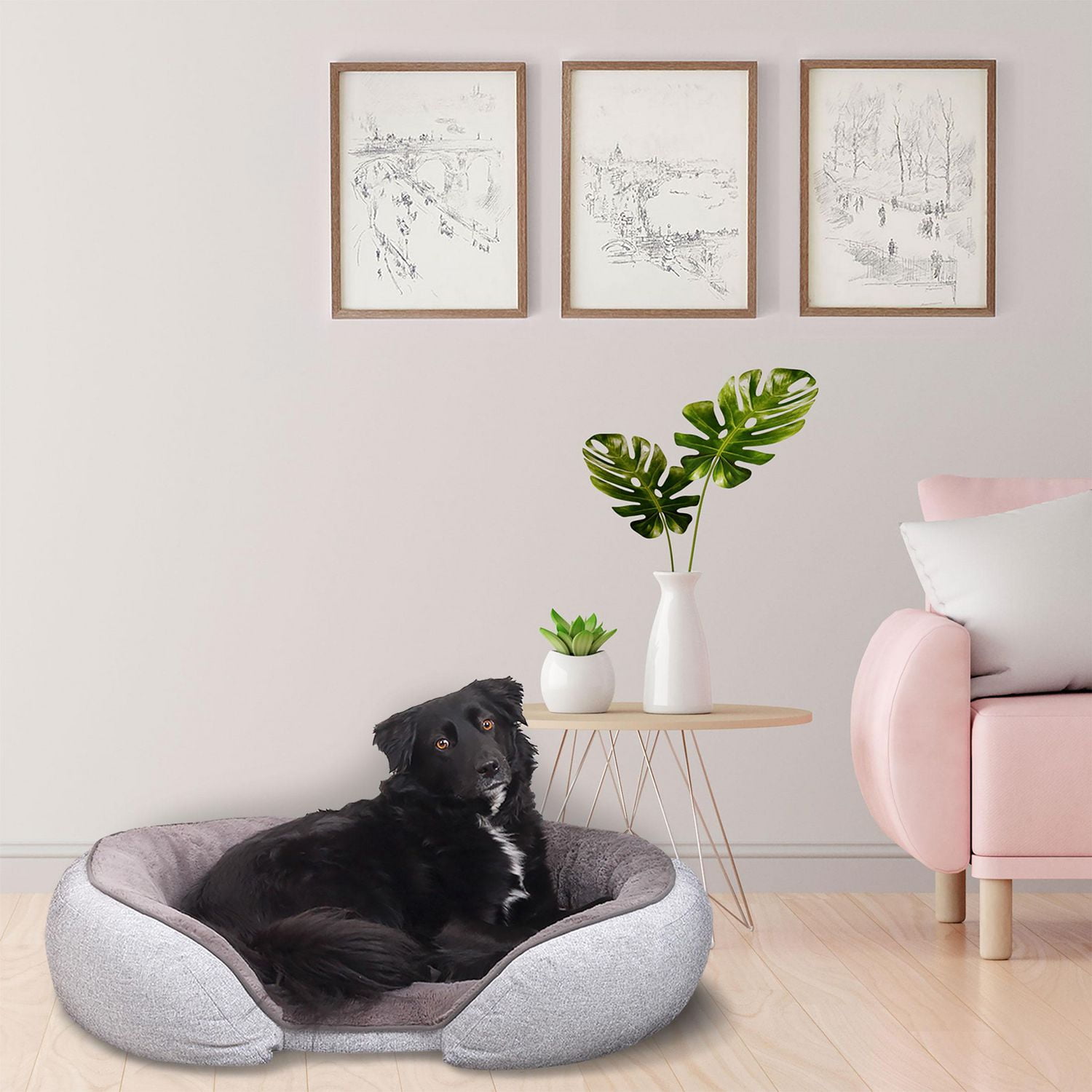 Vibrant Life 38 Po Grand Lit pour Chien Ovale Orthopédique de Détente