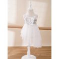 thumbnail image 3 of Jizyo Robe de Danse Lyrique à Sequins pour Filles Robe Tutu de Ballet Dos Croisé Justaucorps de Gym une Pièce Tenues de Danse Ivoire 3TG, 3 of 7