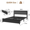 thumbnail image 2 of Kojooin Bed Frame with Storage Headboard, Industrial Full Platform Bed with 2 Large Drawers and Charging Station, Black No Box Spring Needed Bedframe, 2 of 7