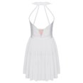 thumbnail image 2 of RUNQHUI Girls' Rhinestones Ice Figure Skating Dress Sleeveless Gymnastics Asymmetrical Competition Dancewear White 14, 2 of 6