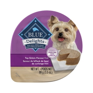 Blue Buffalo Delights Top Sirloin Flavor Pate Dog Food Trays, 3.5-oz