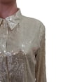 thumbnail image 4 of AherBiu Robe à Paillettes pour Femmes à Manches Longues, Boutonnée, Col à Revers, Col en V, Scintillante, Tenue de Boîte de Nuit, Robe Courte de Soirée, 4 of 7