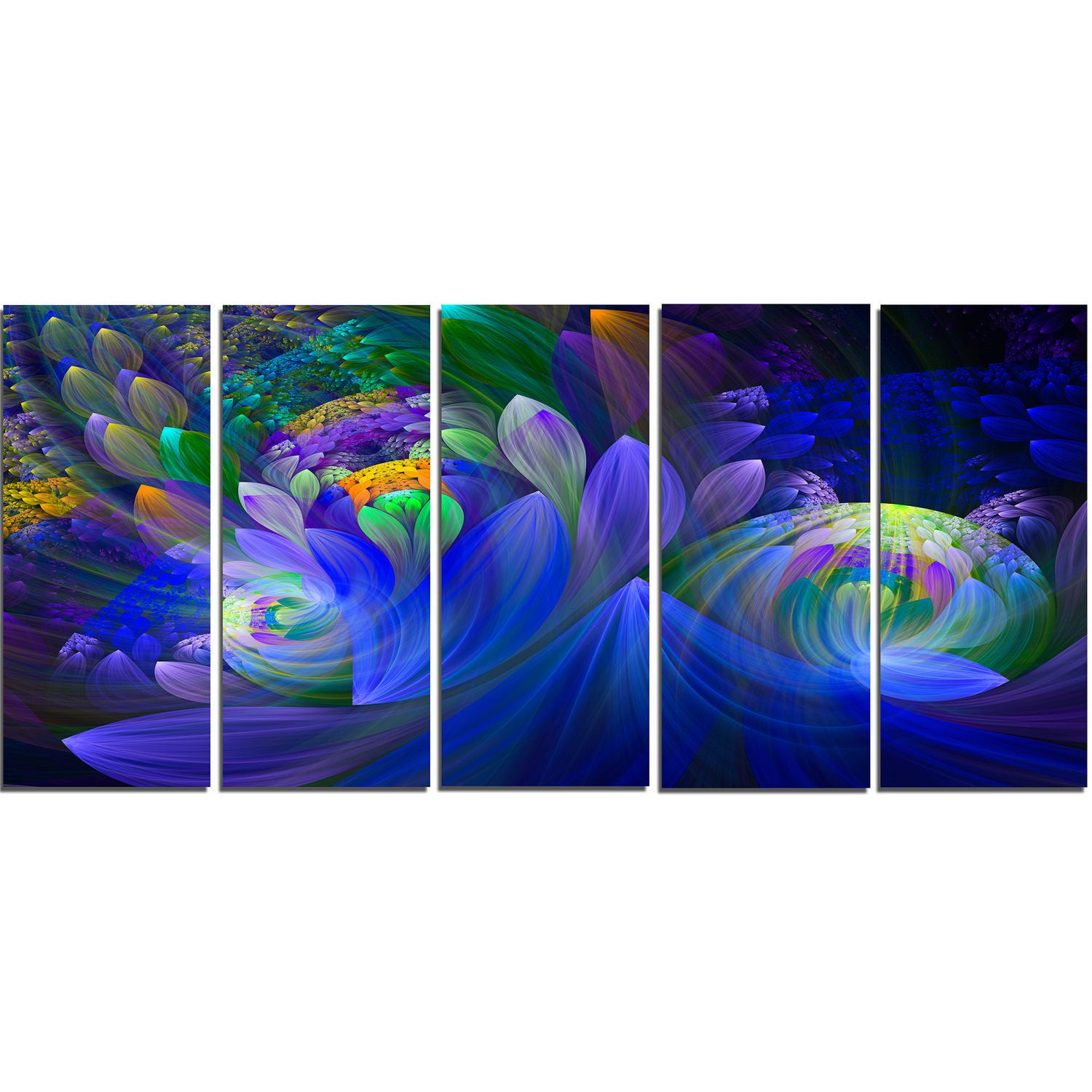 Tableau sur toile imprimée Design Art Bouquet de fleurs bleus Abstrait