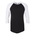 thumbnail image 1 of T-shirt Raglan à Manches Trois Quarts, XS, Blanc-Noir, 1 of 2