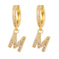 thumbnail image 1 of LSLJS Dainty Gold Plated Initial Hoop Earrings Letter Alphabet Dangle Earrings Fashion Sparkly Rhinestone Letter Initial Pendant Drop Earrings for Women Valent, 1 of 1