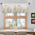 thumbnail image 4 of ORUYROP Wildflower Kitchen Curtains and Valances 3 Piece Set Rod Pocket 36 Inch Short Rustic Floral Green Leaves Farmhouse Plant Herbs Country Botanical Nature Bedroom Living Room Treatment Fa, 4 of 5