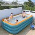 thumbnail image 3 of Inflatable Swimming Pool, 2.6m/8.5ft Foldable Large Size Kiddie Pool, Easy Set Up Kids Pool, Backyard, Outdoor Summer Water Party For Family, Bathing And Soaking, Pool For Kids, 3 of 8