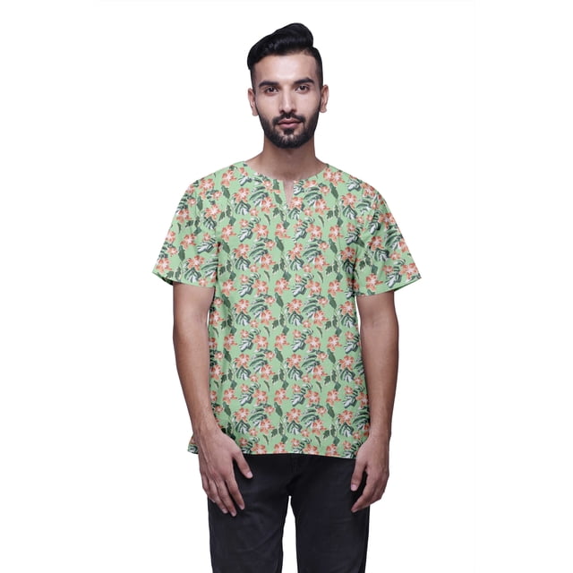 Atasi Indian Kurta For Boys Printed Short Sleeve Kurta For Men Designer Kurta