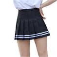 thumbnail image 1 of Jovati Jupe Trapèze Plissée Taille Haute pour Femme, Unie, P, 1 of 1