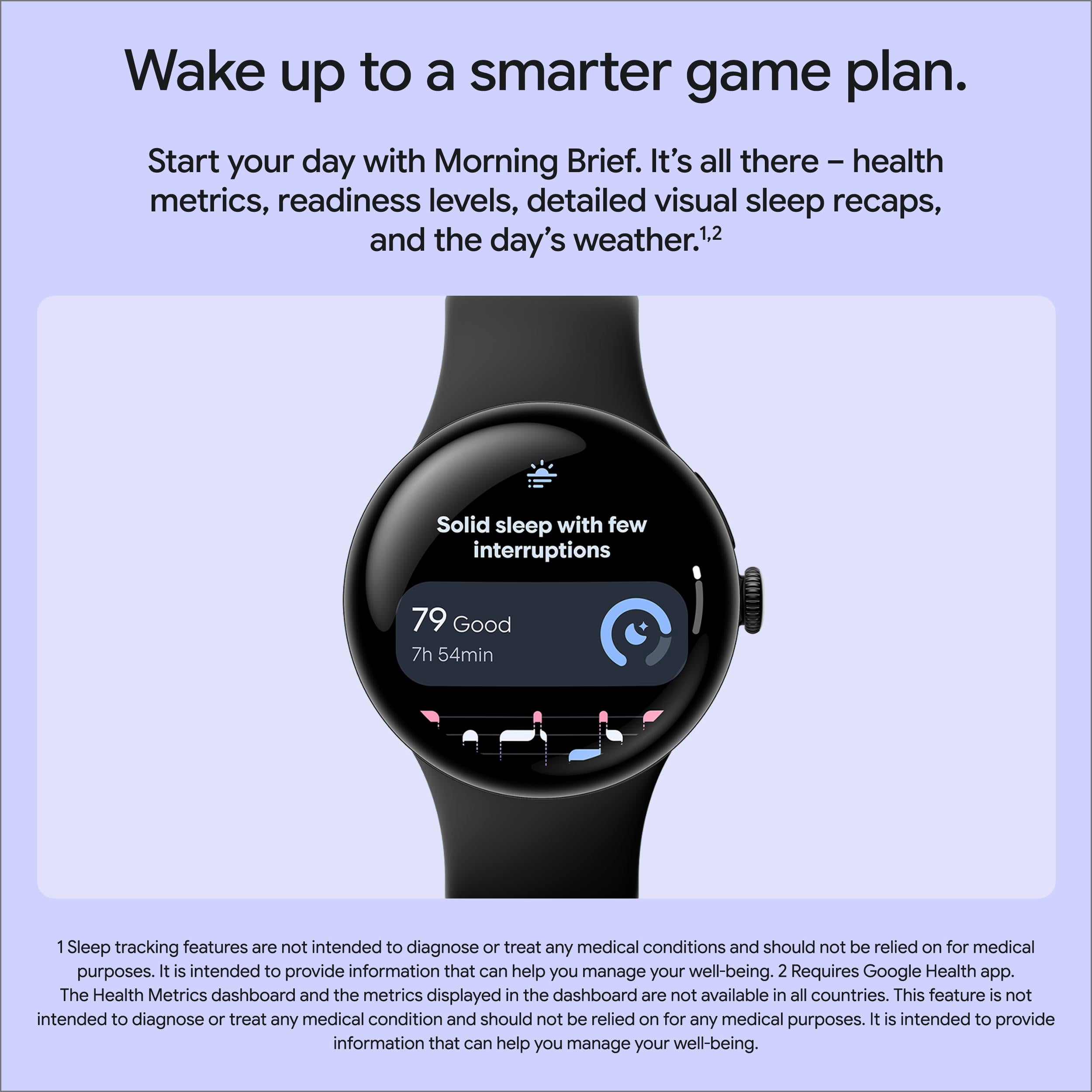 Google Pixel Watch 5, (45mm) Matte Black Aluminum Case with Obsidian Active Band (2nd gen)
