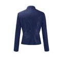 thumbnail image 4 of CEHVOM Women Ladies Lapel Motor Jacket Coat Zip Biker Short Punk Cropped Tops Clearance, 4 of 5