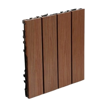 LOVEVER Deck Tiles Patio Flooring Outdoor Waterproof Acacia Wood Tiles All Weather Floor Tiles for Balcony Backyard Indoor and Outdoor