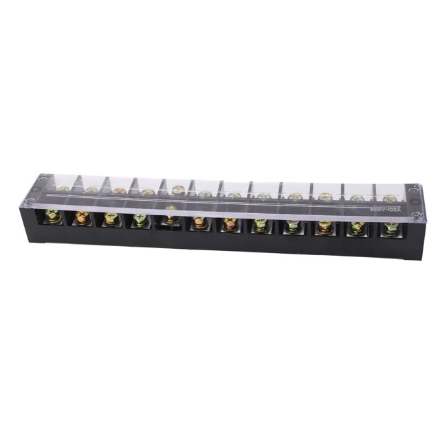 100A Terminal Strip Dual Row Large Current Wire Barrier Block Terminal Strip with Transparent Cover, PC Shell, Slot andScrewdrivers Applicable, Wide Application