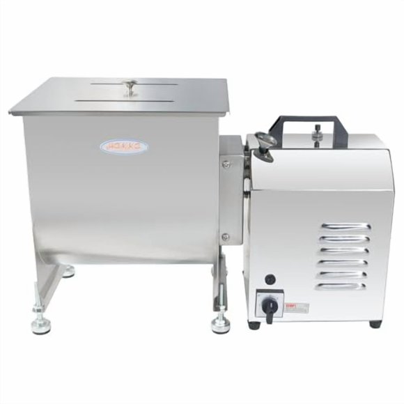 Hakka 30lb/15L Electric Meat Mixer, Stainless Steel 20L Capacity Fixed Tank Commercial Meat Mixer for Sausage Restaurant Food Processing Equipment