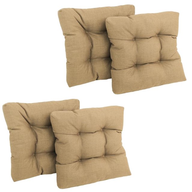 19-inch Squared Spun Polyester Tufted Dining Chair Cushion (Set of Four)