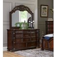 thumbnail image 2 of Finition Cerisier Formel Traditionnel 4 Pcs Lit Très Grand Table de Chevet Commode Miroir Ensemble Mobilier en Bois, 2 of 7