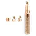 thumbnail image 2 of Rechargeable Body Shaver for Women | Pubic Hair & Leg Trimmer | Ceramic Blades | 3 Replacement Heads | Stainless Steel Precision Face Razor | Waterproof IP7X | 1 Pack | Gold | 16x3cm, 2 of 8