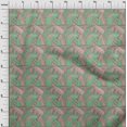 thumbnail image 4 of oneOone Silk Tabby Green Fabric Tribal Sewing Craft Projects Fabric Prints By Yard 42 Inch Wide, 4 of 4