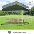 thumbnail image 2 of Garvee 10 x 10 ft Pop-up Canopy, One Button Push Setup, Heavy Duty, Portable Roller Bag, Green, 2 of 7
