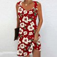thumbnail image 1 of Ovzne Robes Grande Taille pour Femmes aux Formes Robe Femme Mode d'Été pour Femmes Couleur Unie Poche Sans Manches Robe à Col en V Robe Maxi Grande Taille Imprimée Liquidation, 1 of 5