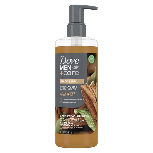Dove Men+Care 2-in-1 Shampoo + Conditioner Thick & Full, 517 ml