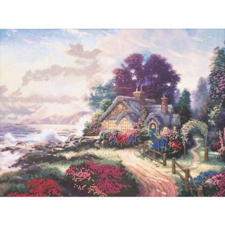 Thomas Kinkade Kit de Point de Croix Orné Aube, 12 par 16 Pouces
