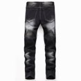 thumbnail image 3 of Birdeem Mens Denim Pants Slim Elastic Slim Button Zipper Fashion Casual Pants, 3 of 9