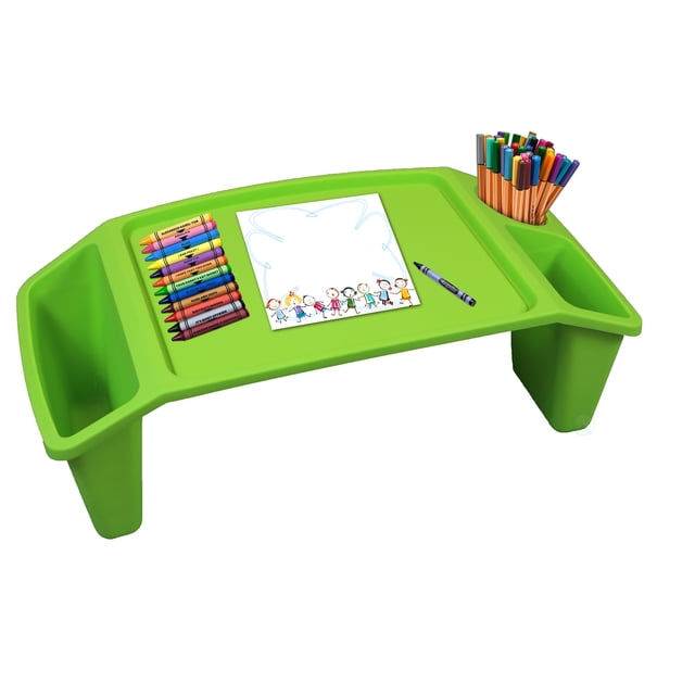 Plateau de Bureau pour Enfants, Table d'Activités Portable, Vert, Ensemble de 12