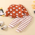 thumbnail image 3 of Tenues d'Halloween pour Bébés Garçons, T-shirt à Manches Longues à Col Rond avec Imprimé Ghost Bat et Pantalon à Rayures, 3 of 9
