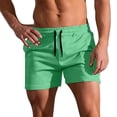 thumbnail image 2 of EOYWHK Mens Swim Trunks 3 inch Athletic Gym Shorts Solid Color Hot Spring Holiday Swimming Surfing Bottom, 2 of 4