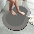 thumbnail image 3 of GROWTH TANK Super Absorbent Bathroom Rug Quick Dry Washable Diatomite Easy to Clean Bath Mat Oval Gray L, 3 of 7