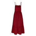 thumbnail image 5 of Womens Fashion Round-Neck Sling Sleeveless Solid Pockets Patchwork Pullover Dress, 5 of 5